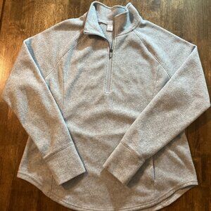 Old Navy Grey Micro Performance Fleece 1/4-Zip Pullover for Women Size Large EUC